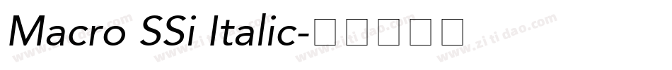 Macro SSi Italic字体转换